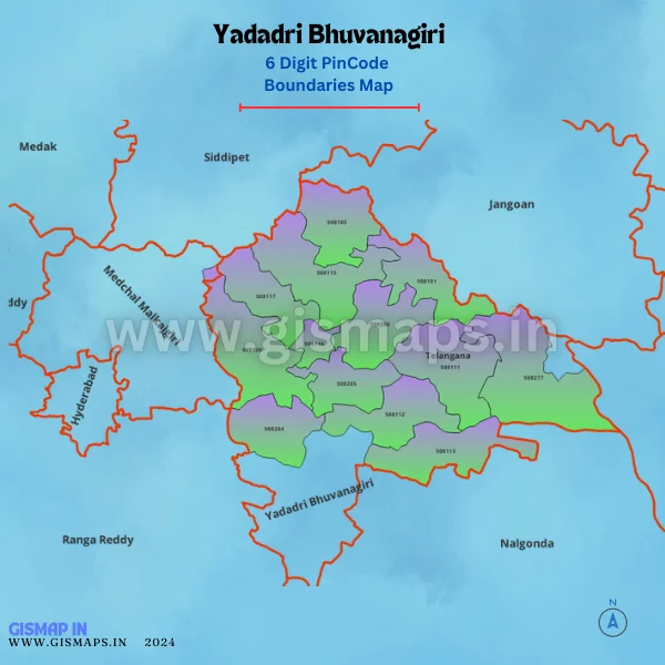 Yadadri_Bhuvanagiri_PincodeBoundaries_Map